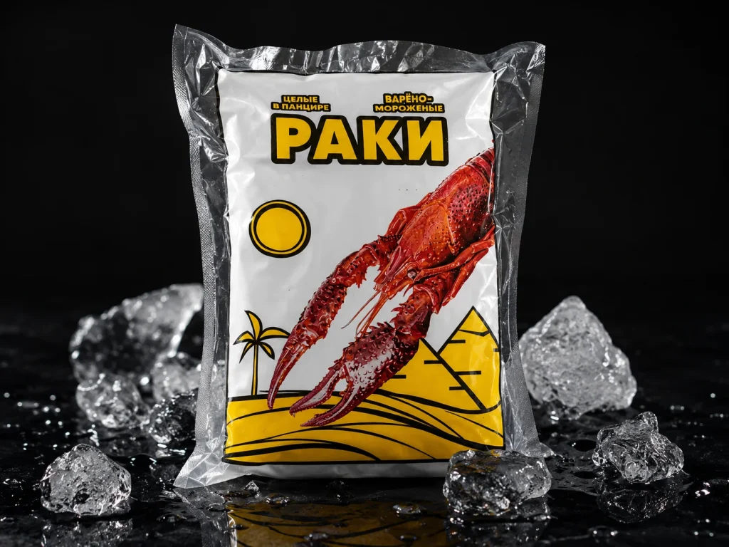 Раки варёно-мороженые, упаковка