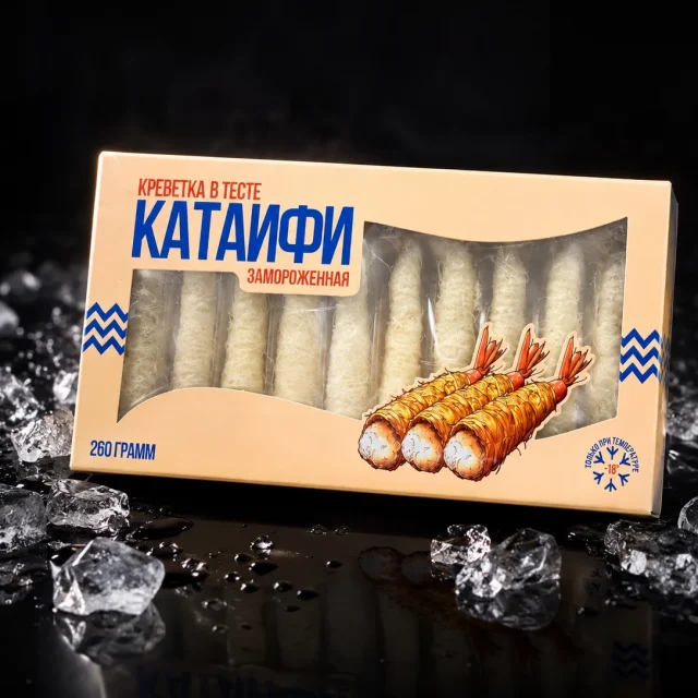 Креветка в тесте катаифи, упаковка